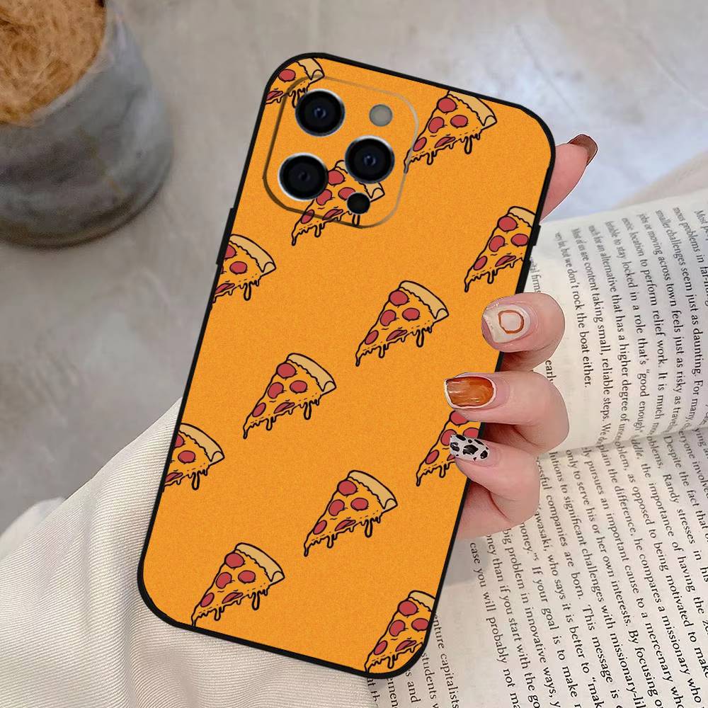 pizza Phone Case For iPhone 17, 16,15,14,13,12,11 Plus,Pro Max, Others Soft Black Cover
