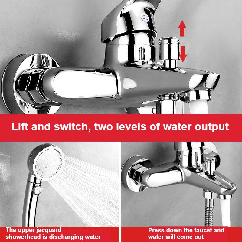 Wall Mounted Shower Faucet Mixing Valve Bathroom Hot Cold Water Mixer Tap Household Toilet Mixer Bathtub Faucet