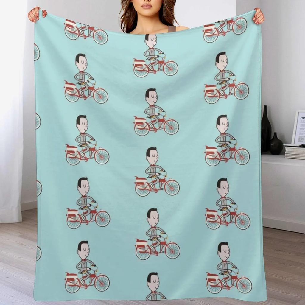 My Bike Pee Wees Big Adventure Throw Blanket Compact Warm Blanket for Car Road Trip