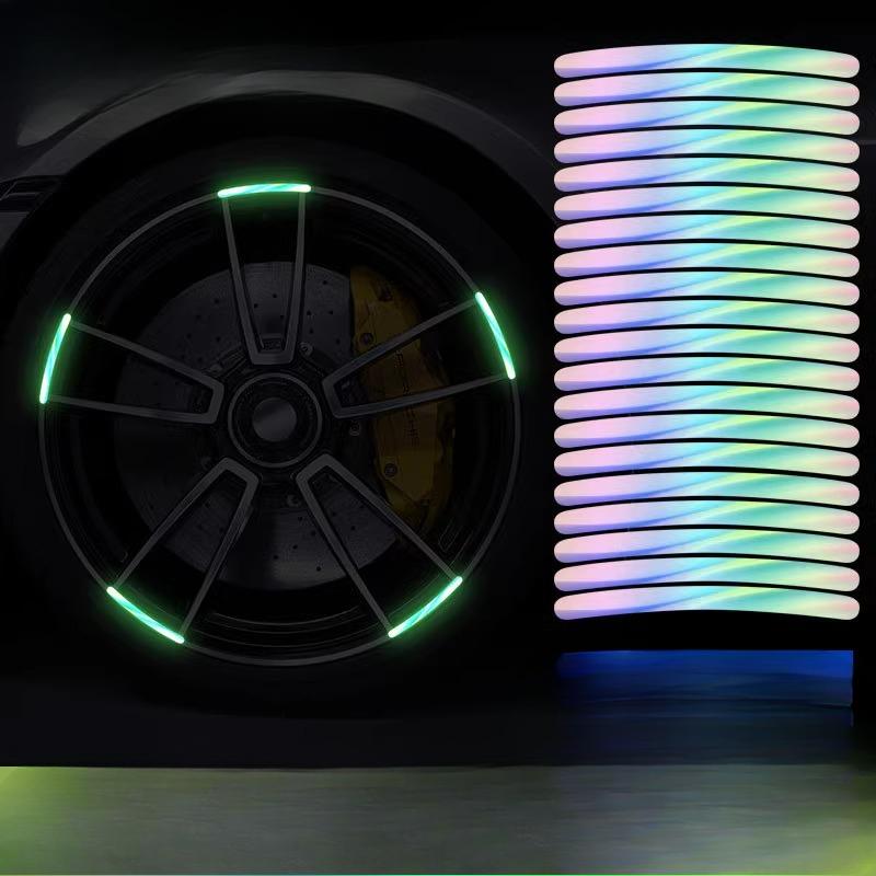 Bicycle Wheel Hub Reflective Stickers Colorful Night Tire Bicycle Stickers Wheel Decoration