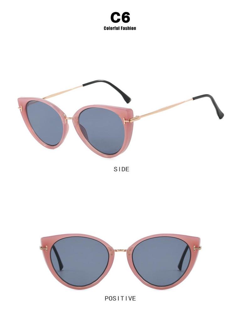 Gafas de Sol para Mujer 2025 con Forma de T Estilo Retro Ojo de Gato Protección UV