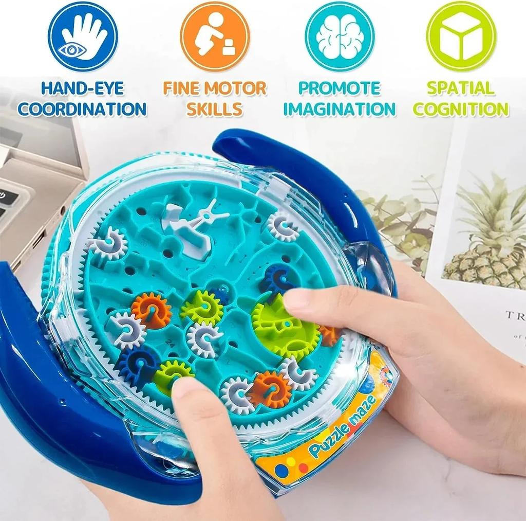 Creativity 3D Puzzle Funny Gear Labyrinth Disk Gear Balance Ball Maze Wheel Dish Puzzle Learning Playthings Ideal For Children Christmas gift idea