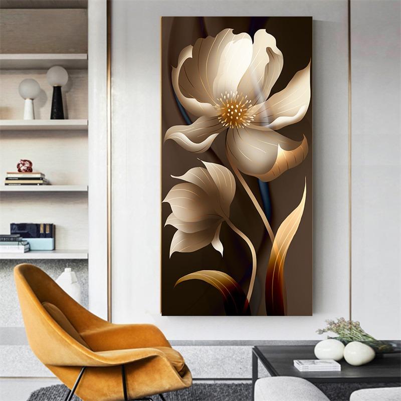 Brown Flower Canvas Painting Modern Abstract Posters and Prints Wall Art Picture for Cuadros Gallery Home Decor