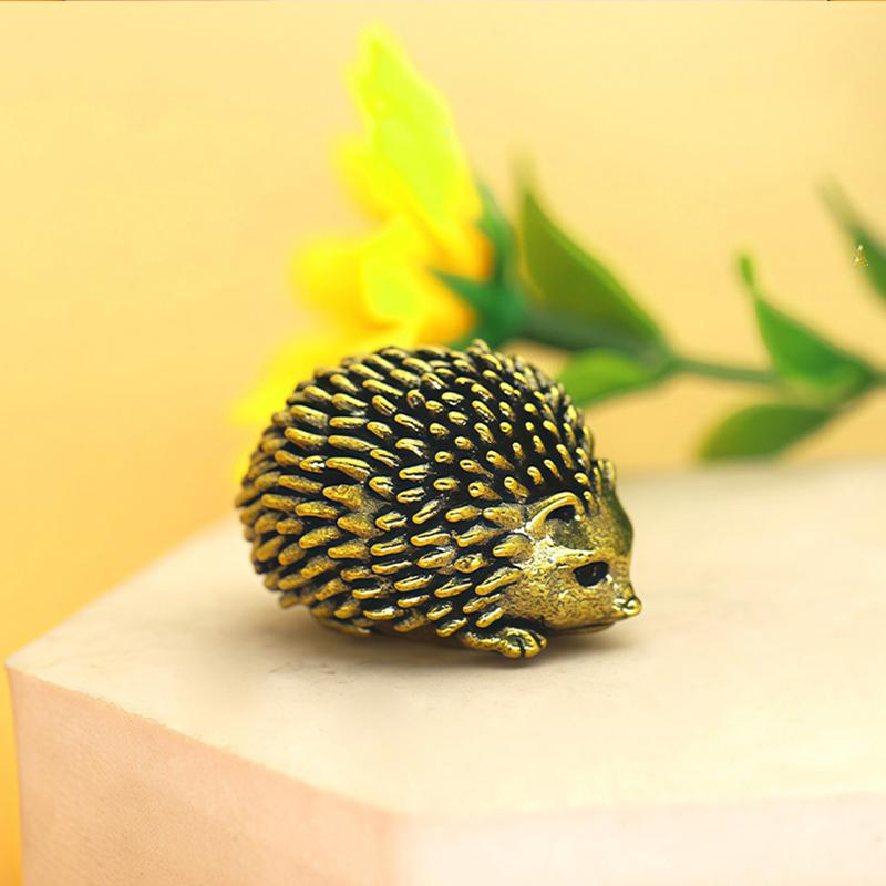 Copper Hedgehog Small Ornaments Solid Brass Antique Animal Sculpture Crafts Desk Tea Table Decoration Home Decor For Living Room