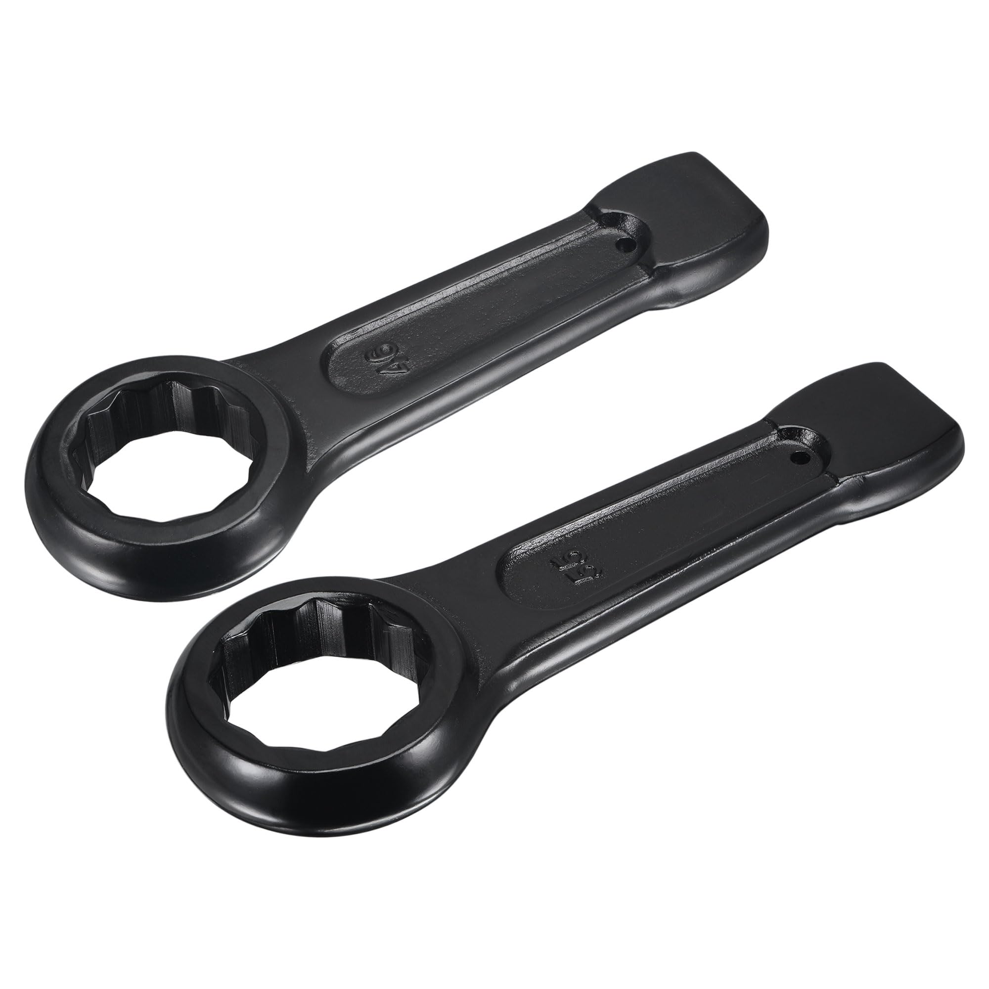 

uxcell Set of 2 Slogging Ring 46mm and Impact Ring Straight Box Single Head for Car Black Spanners, 55mm, High-Strength Steel, Wrench, Rust-Resistant,