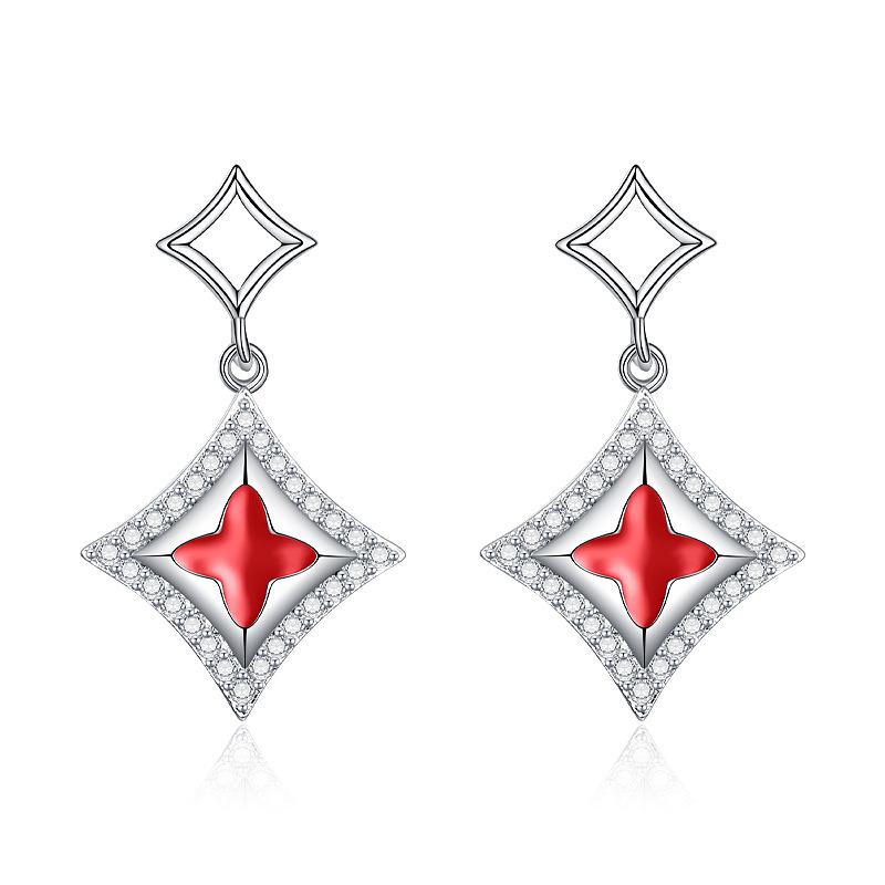 Fashionable, Simple, Light and Luxurious Four-leaf Clover Earrings for Women