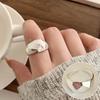 Korean Retro Geometric 925 Silver Plated Open Ring for Women