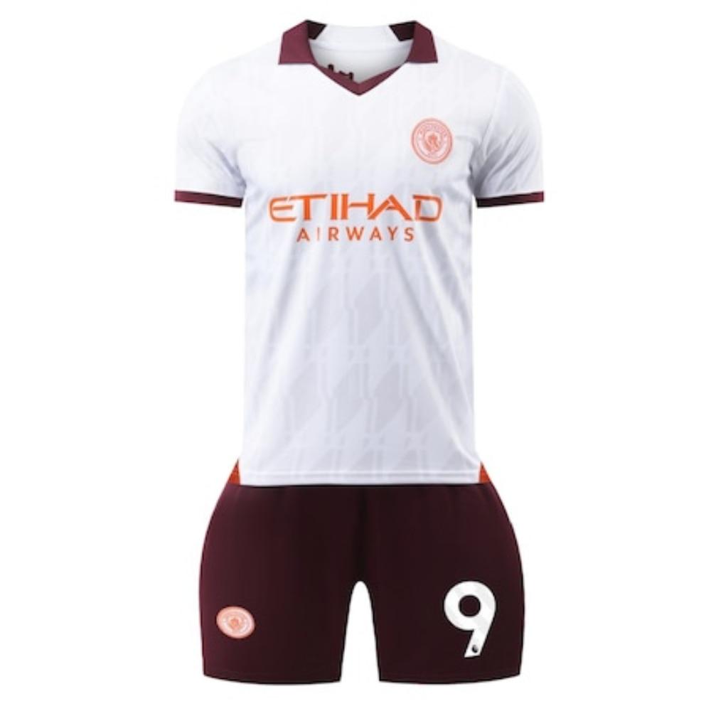 2023/2024 Man City Haaland Kids Football Kit Party Chili White Sportswear Children's Day Gift Polyester