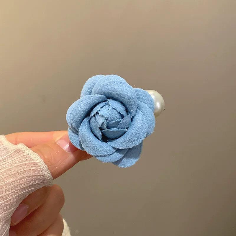 Caro Blumenstoff Rose Haarspange - Europäischer & Amerikanischer Stil Dutt-Accessoire