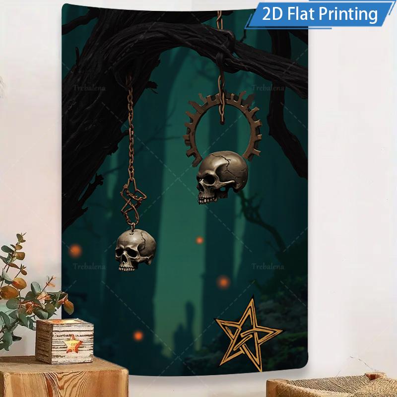 1pc Wall Tapestry Gothic Horror Woman Breaking Wall Tapestry - 2D Flat Printing Art Decor