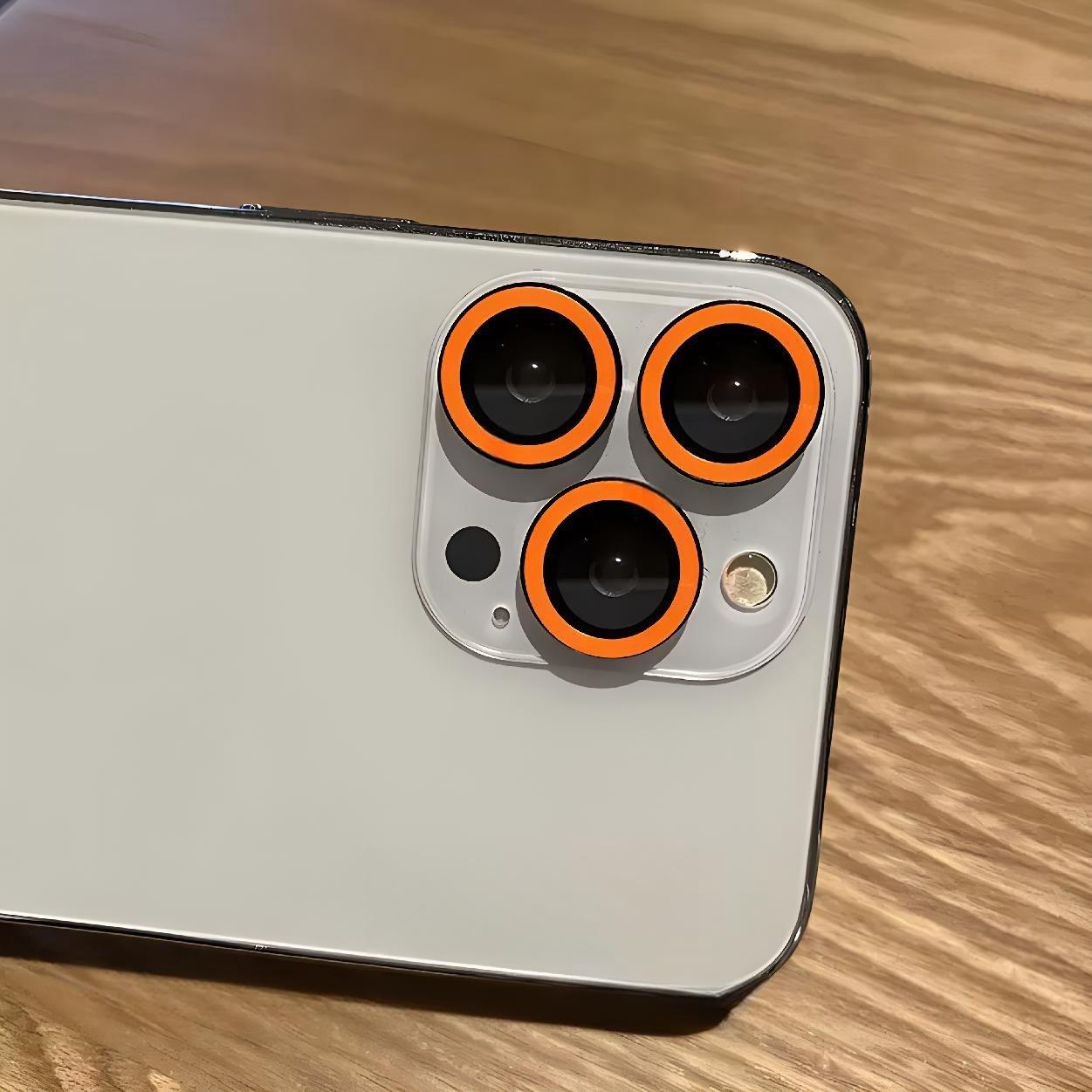 

Помаранчевий Металевий Скляний Захисник Об єктива Камери для IPhone 15 14 13 11 Pro Max Plus 12 Mini 15Pro 14Pro Жіноче Кільце Захисне Покриття Об єктива 15proMax(3pcs