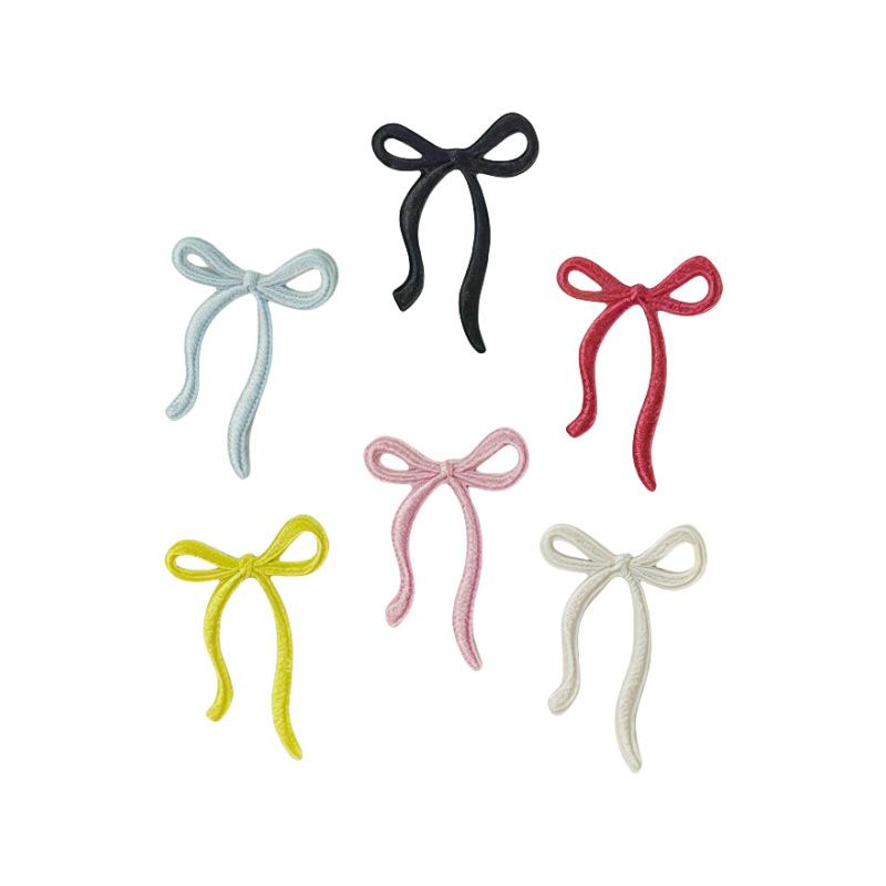 Colored Bow Tie Self-adhesive Embroidery Patch Decorative Clothing Backpack DIY Student Stationery Applique Scratch Patch