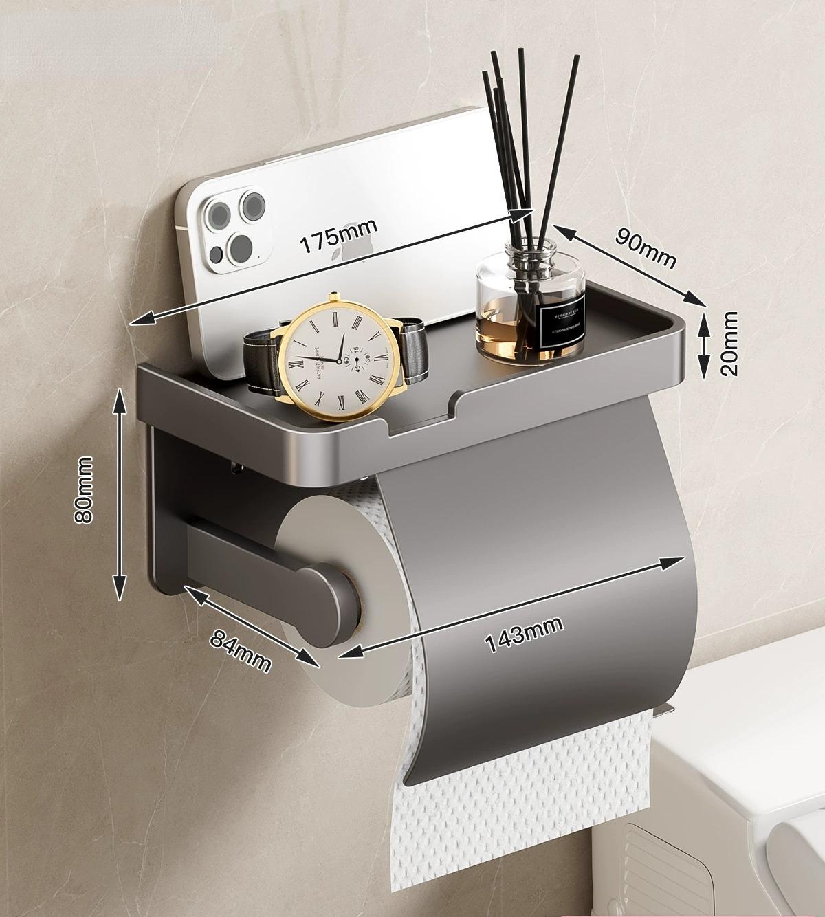 

Коробка для туалетной бумаги, настенный держатель для туалетной бумаги, неперфорированная водонепроницаемая коробка для туалетной бумаги, держатель для рулонов туалетной бумаги серый