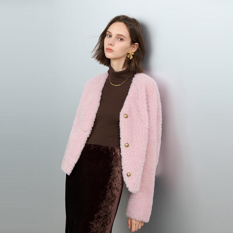 

Sancai Women s 2024 Winter Sheep Wool V-Neck Plush Coat XL