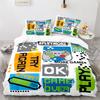 Gamepad Duvet Cover Set Yellow Background With Buttons Boys Playroom Decoration King Size Polyester Quilt Cover With Pillowcases