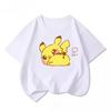 Potdemiel Sommer Neu Pikachu Aufdruck Kinder T-Shirt Geeignet für Jungen und Mädchen, Bequem und Atmungsaktiv
