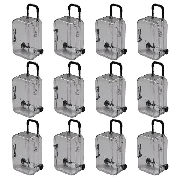 

Set Of 12 Clear Plastic Storage Boxes Craft Accessories Box Miniature Suitcase Organizers Bead and Jewelry Holder 1
