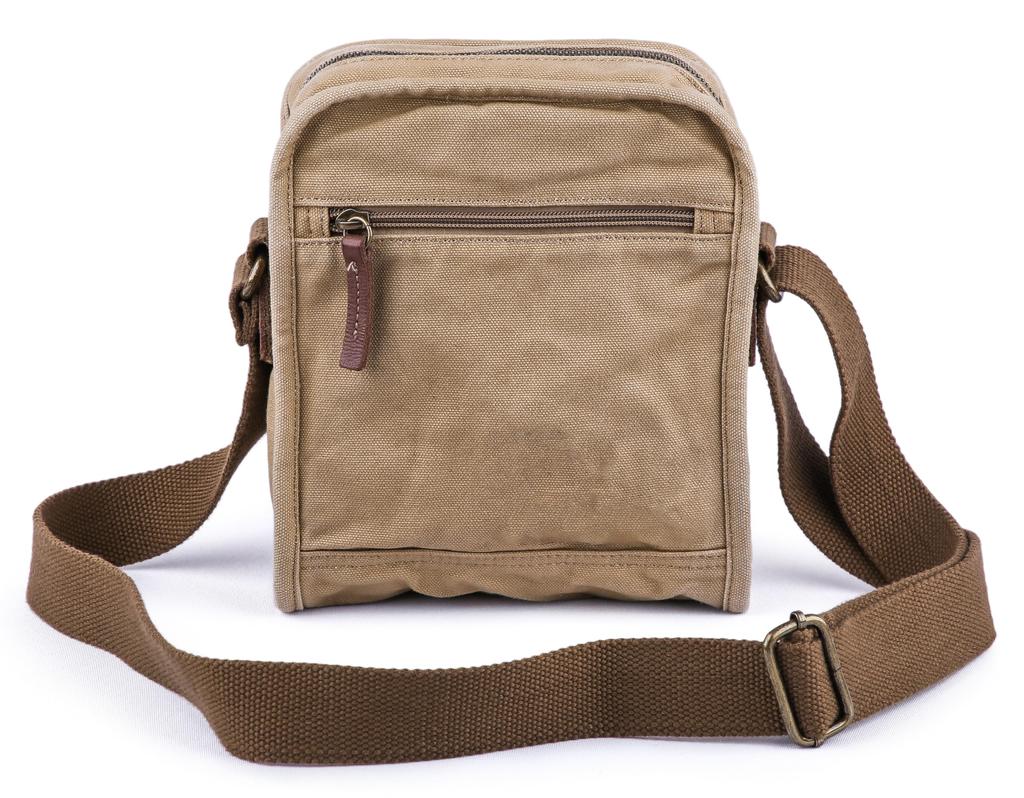 [GOOTIUM] Canvas shoulder mini bag, crossbody, khaki