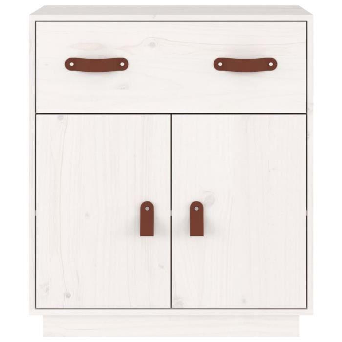 VidaXL Buffet Blanc 65,5x40x75 cm Bois massif de pin 820128