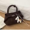 Minimalist Solid Color Handbag Women Belt Buckle Design Shoulder Bag Elegant Pu Leather Crossbody Bag Daily Commuting Mini Bag