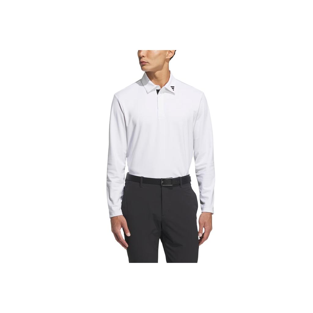 Adidas Solid Color Soft Knit Long Sleeve Polo Shirt Men Tops JM9538