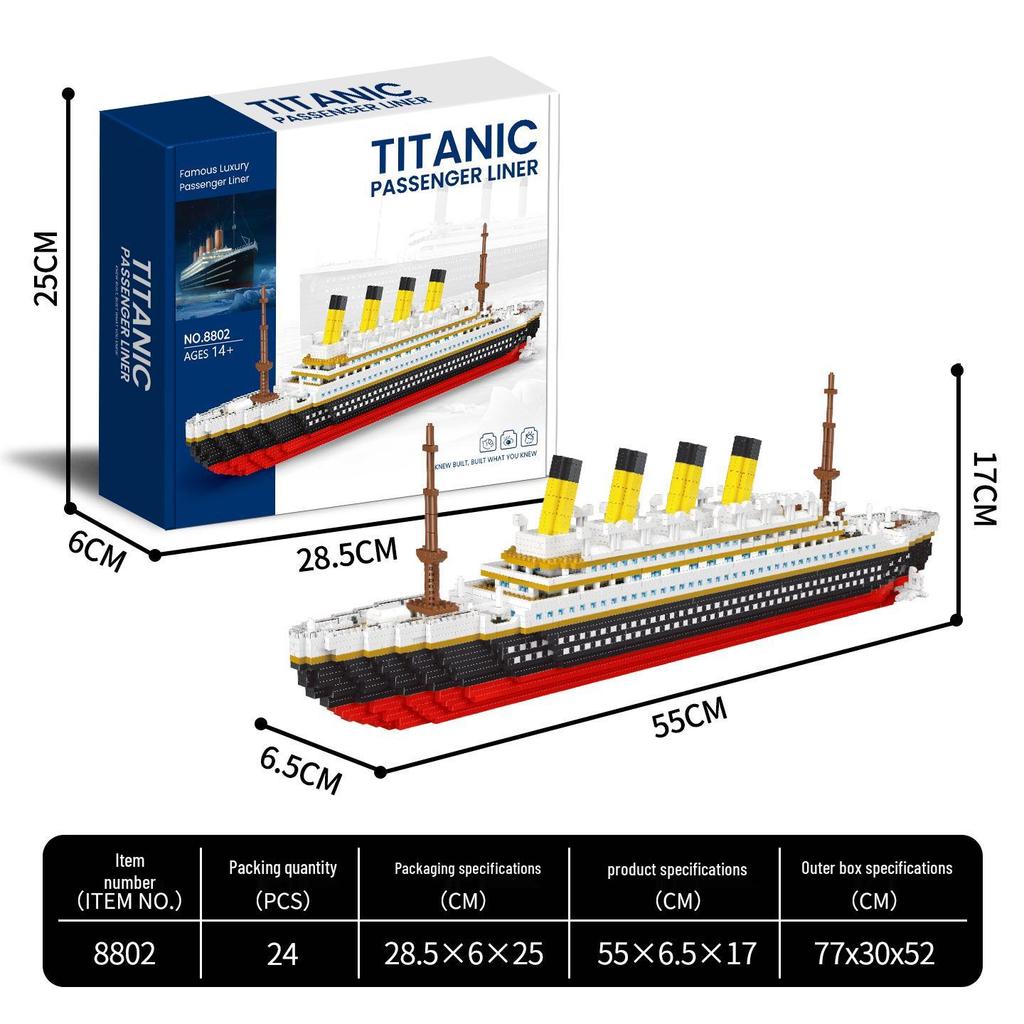 Titanic Pirate Ship Micro-Particle Building Blocks Puzzle Toy DIY 