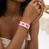 Cross-border Ethnic Style Braided Friendship Bracelet with Embroidered Bow & Tassels