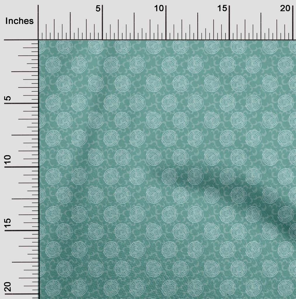 oneOone Cotton Flex Fabric Spiral Block Print Sewing Fabric BTY 40 Inch Wide
