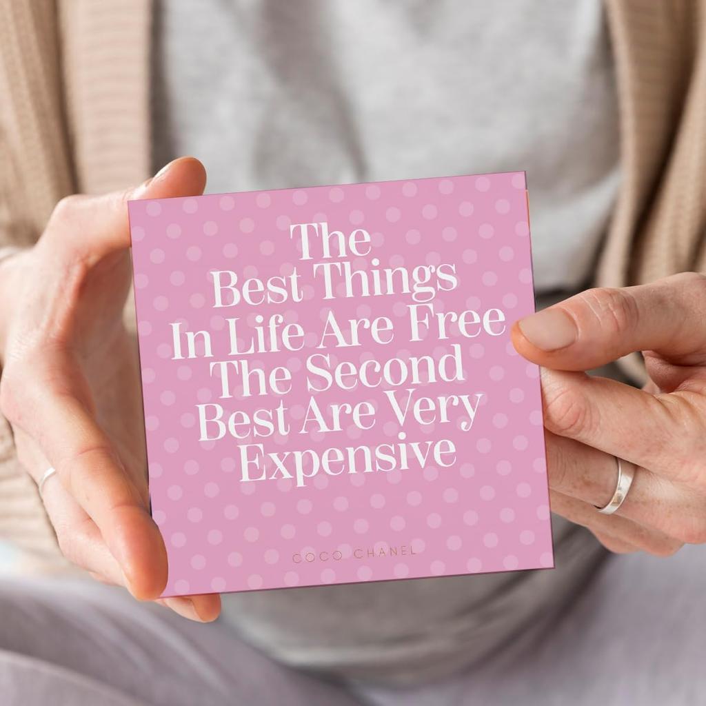 Preppy Girls Room Decor, The Best Things in Life Are Free Sign Wooden Block Preppy Desk Decor, Girl's Bedroom Accessories, Woman Empowerment and