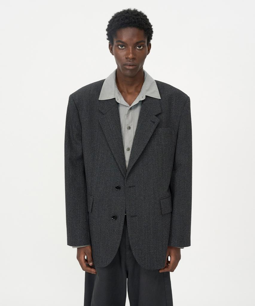 Insilence Retro Wool Blazer Grey