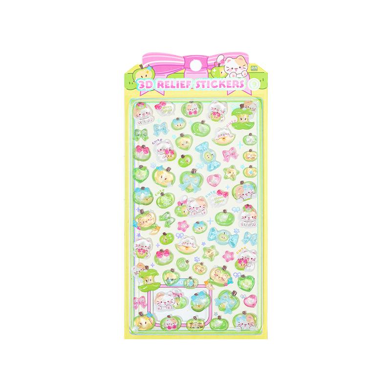 1 Sticker Per Pack Sweet Candy Party Series 3D Embossed Stickers Kids' Rocking Toy Fruit Stickers for Hand-made Journals