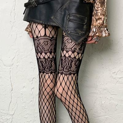 High Street Goth Punk Netzstrümpfe Damen Sexy Ausgeschnittene Strumpfhose Exotische Subkultur Gothic Lolita Y2k JK Schlanke Netzstrumpfhose