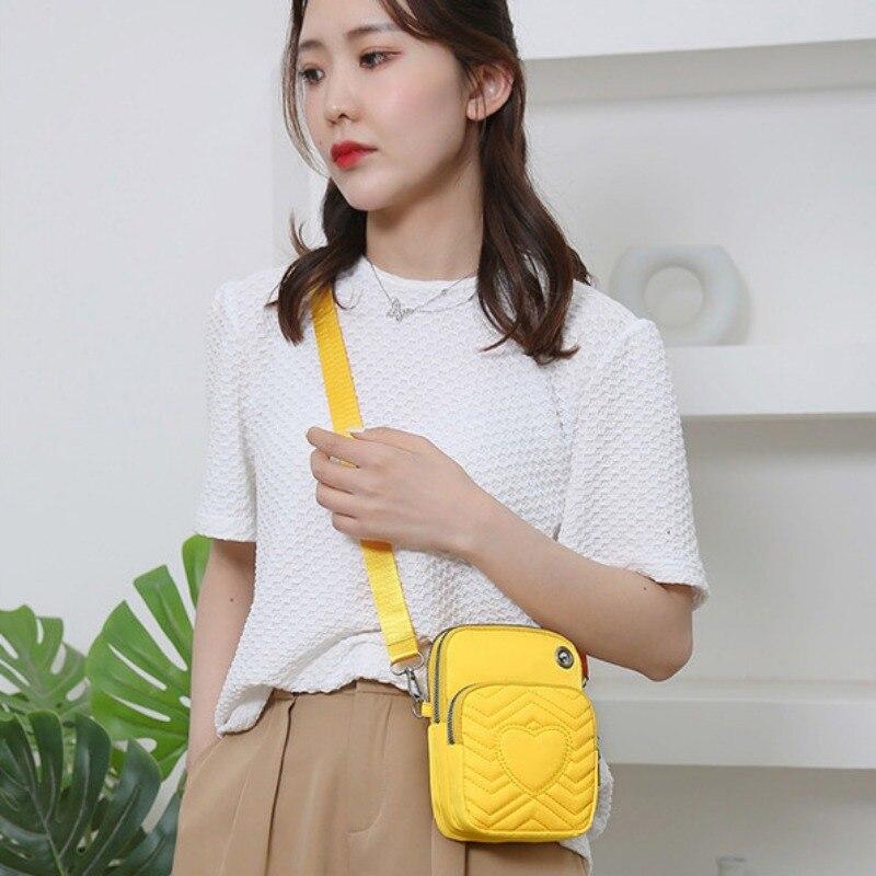 Bolso pequeño de nailon liso Unisex, bolso informal y bolsos, monedero para teléfono móvil, bolsos de hombro de almacenamiento portátiles a la moda