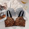 Nahtloser BH Sexy Leopardenmuster Unterwäsche Damen Einteiliger Glatter BH Vollschalen-BH Push-up-BH