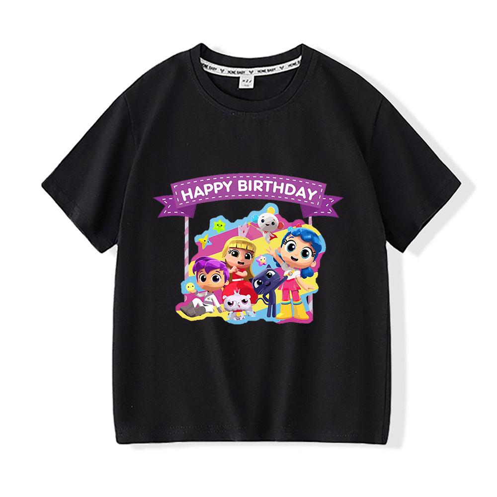 True and The Rainbow Kingdom Kids Tees Cartoon Print Kawaii Girls Short Sleeve Boys Cute T Shirt Children Summer Clothes