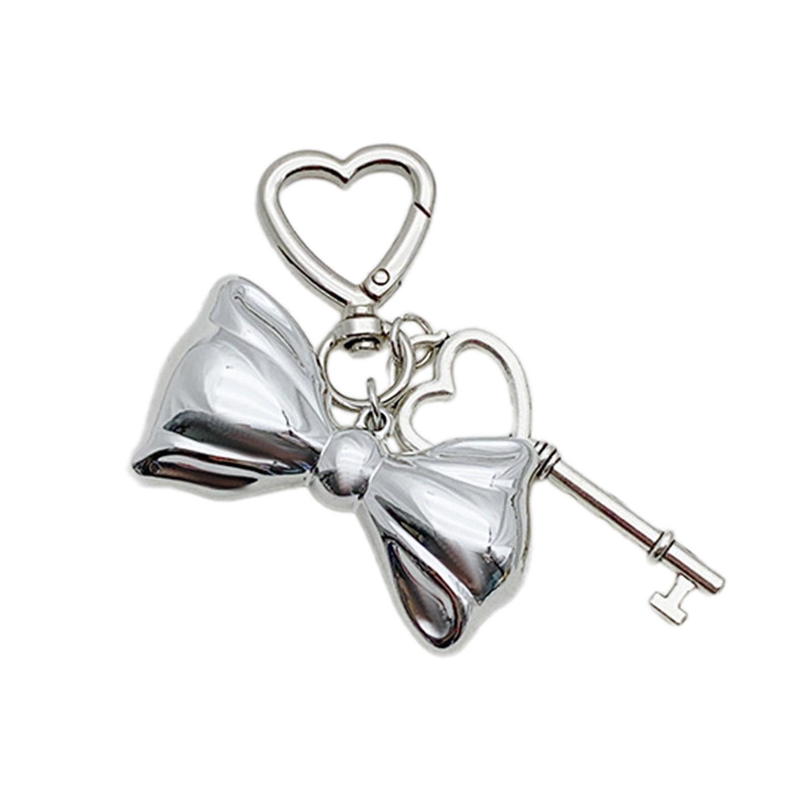 

Элегантный серебряный металлический бант брелок изысканный сплав бант брелок шарм модные брелки аксессуар для сумки ключ