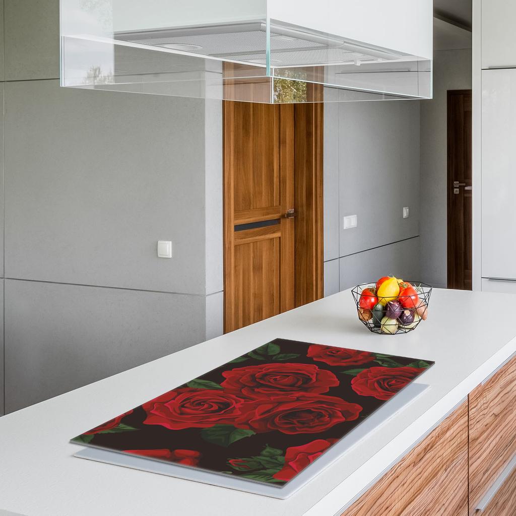 Glas-Kochfeld-Schutzplatte 90x52 Rosen