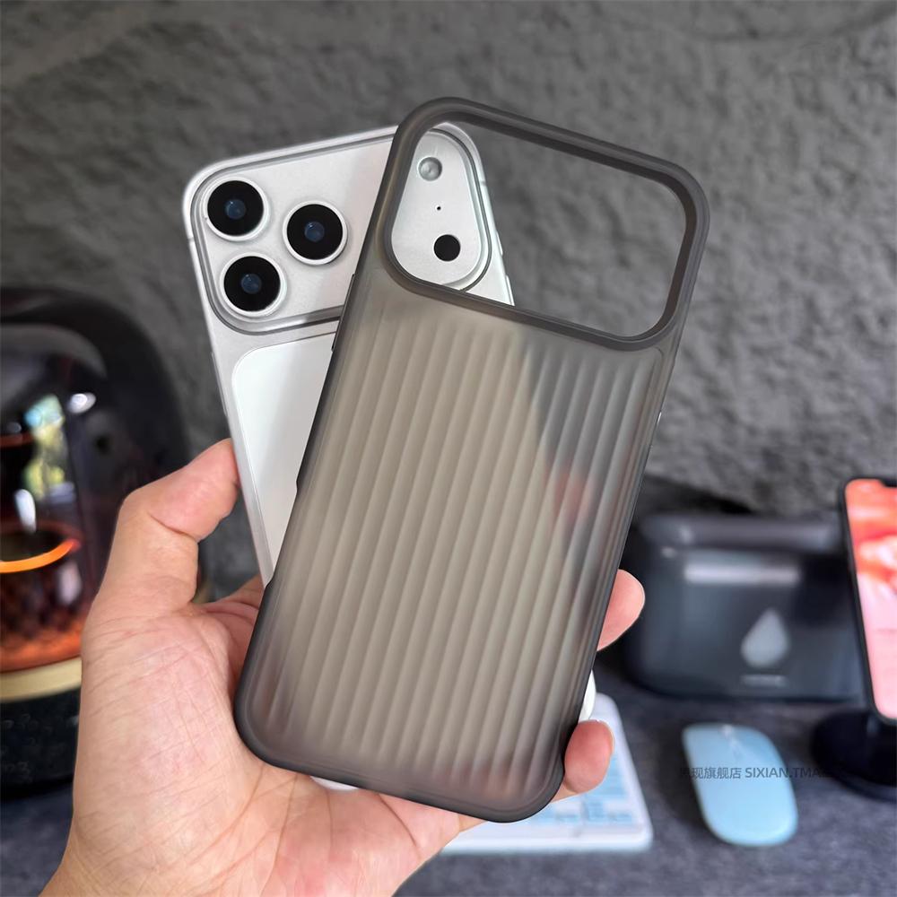 

Luxury Corrugated 3D Stripes Matte Case For iPhone 17 Pro Max Air 16 15 14 13 12 Soft Edge Silicone Shockproof Bumper Back Cover For iPhone 12