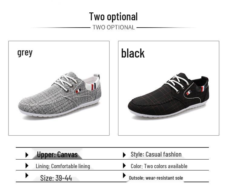 Men's Autumn Canvas Loafers - Versatile, Breathable, Soft Sole Casual Shoes with Korean Style Trend