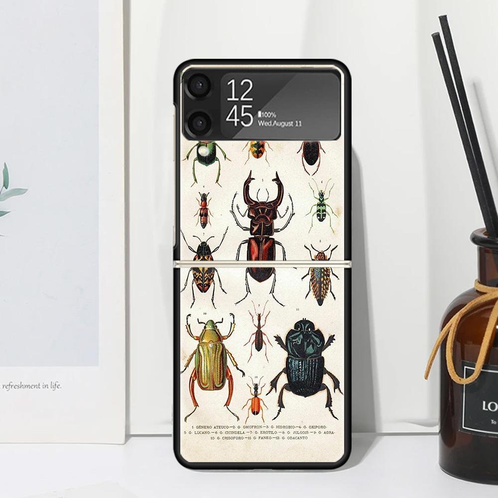 Bugs Bees Scientific Decomposition Phone Case Cover for Samsung Galaxy Z Flip 7 6 5 4 3 5G Flip3 Flip4 Flip5 ZFlip6 ZFlip7 Black