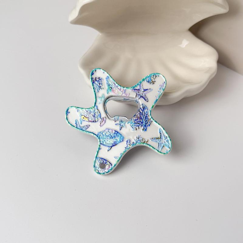 3D Beach Starfish Fridge Magnet Five Pointed Star Embossed Cute Nautical Decor for Office Kitchen