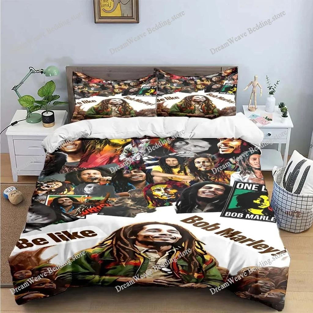 New Singer R-Reggae Bob Marley Pattern Bedding Sets Bed Supplies Set Duvet Cover Comforter Set Bedding Set Luxury Birthday Gift7