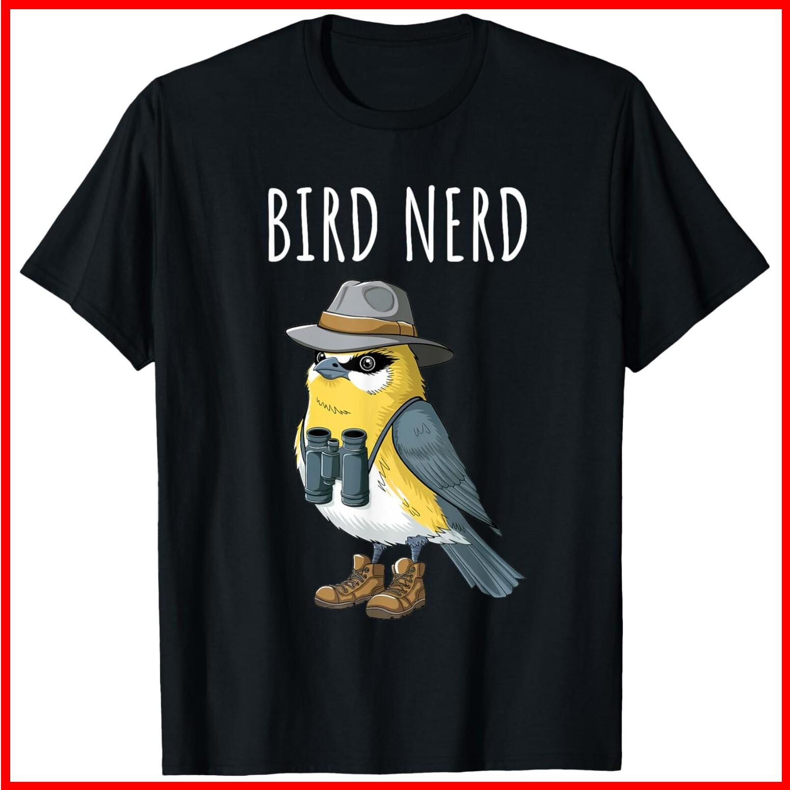 Bird Nerd Funny Bird Watching Birding Bird Lover Watcher Black Cotton T-Shirt XXXXL