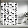 Cute Shower Curtain Set Pink&Black Bowknot 3D Printed Waterproof Polyester Fabric Bath Curtains Home Bathroom Decor With 12 Hook