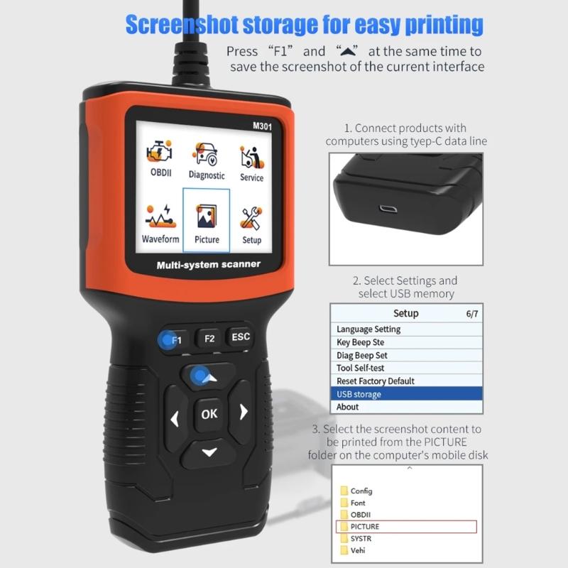 OBD Scanner Auto Check Engine Troubleshooting Light Fault Error Code Reader with Digital Screen for Read Car Information