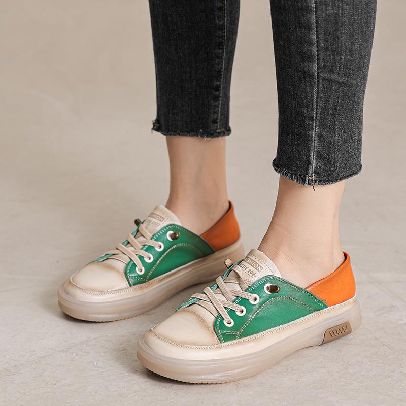 Fashion GKTINOO Genuine Cow Leather Women Sneakers Plus Size Spring Autumn Ladies Casual Shoes Retro Vulcanized Woman Summer Loafers