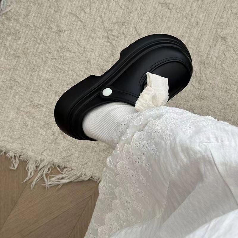 Non-slip retro cool slippers 2025 summer wear new fashionable and versatile high-end thick-soled bag head hole shoes women