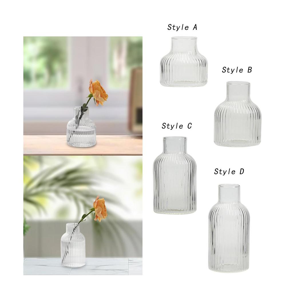 Glas-Knospenvasenhalter Klar Heimdekoration für Arbeitsplatte Wohnzimmer Geschenk