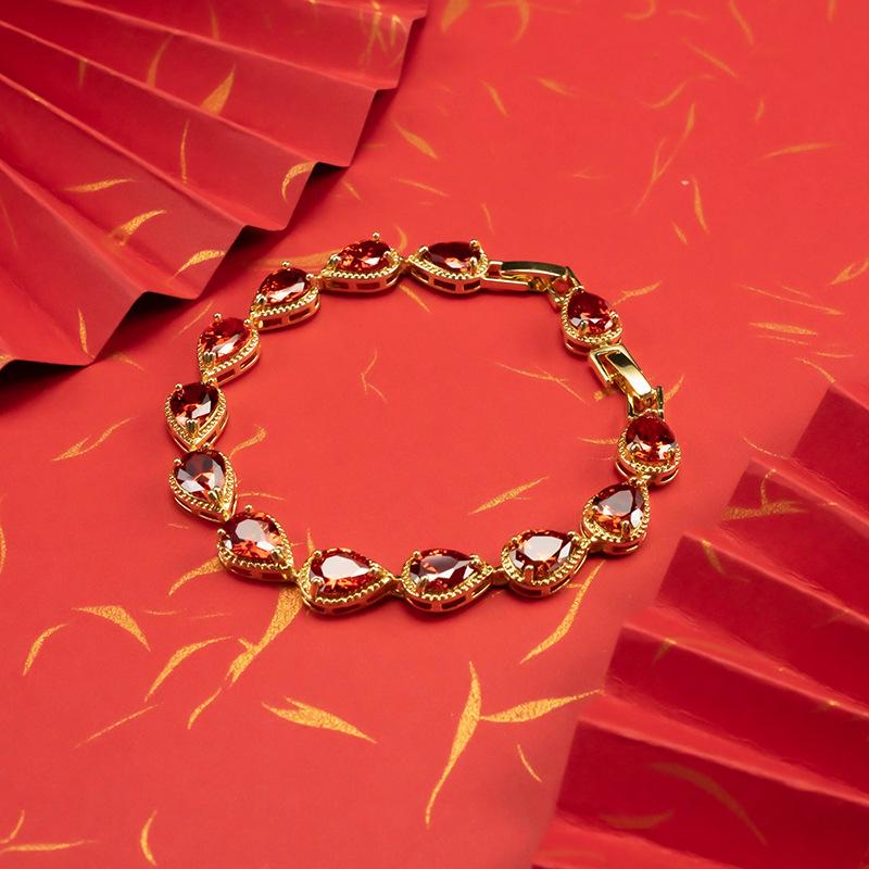 Европейский и американский браслет с цирконом 2026 года, нишевый модный тренд темперамента, хрустальный браслет, универсальное женское украшение. 20CM