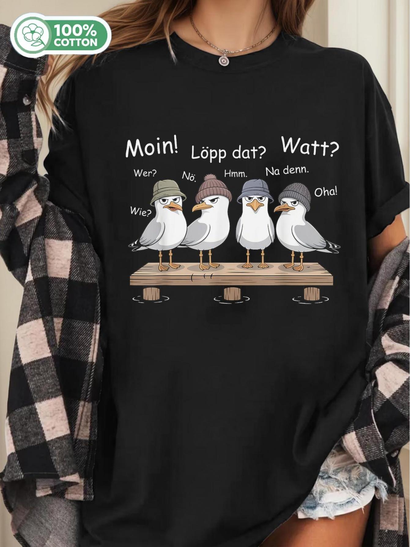North German Sabbel Seagulls North German Low German Moin T-Shirt, 180G 3XL